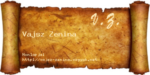 Vajsz Zenina névjegykártya